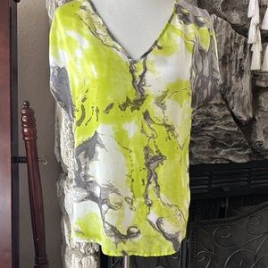 Wasson Yellow Cap Sleeve Blouse with Relaxed Style